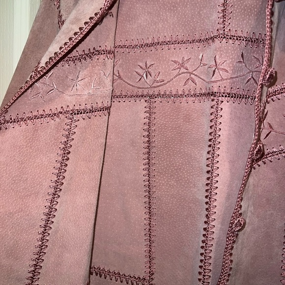 Used Dressbarn pink leather patchwork jacket - Picture 3 of 7